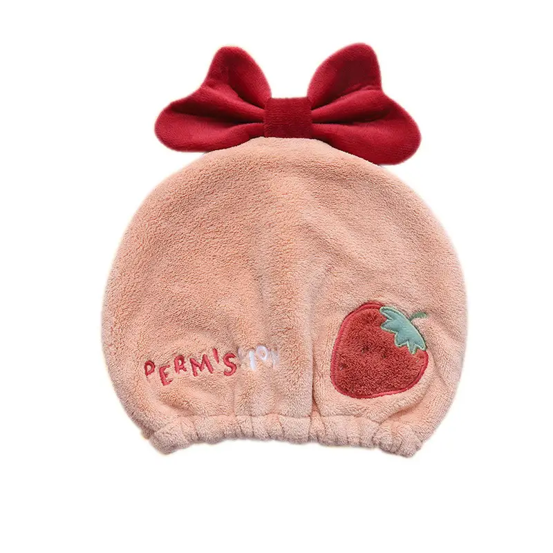 Coral Velvet Hair Drying Cap for Girls
