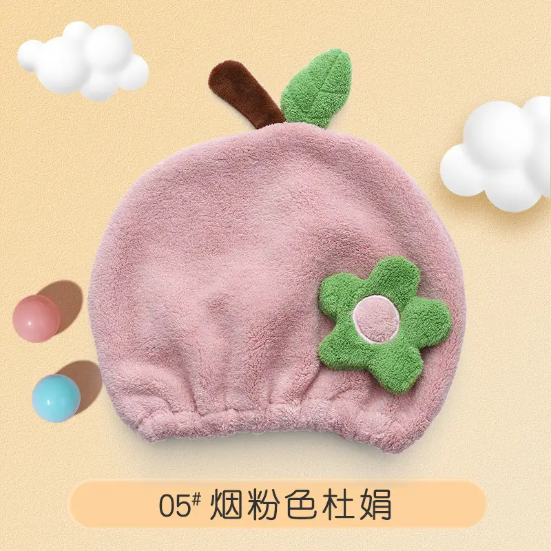 Coral Velvet Hair Drying Cap for Girls