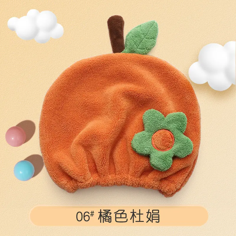 Coral Velvet Hair Drying Cap for Girls