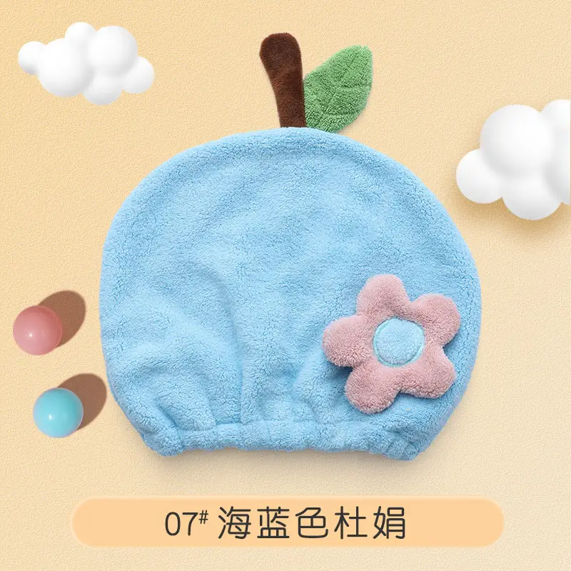 Coral Velvet Hair Drying Cap for Girls