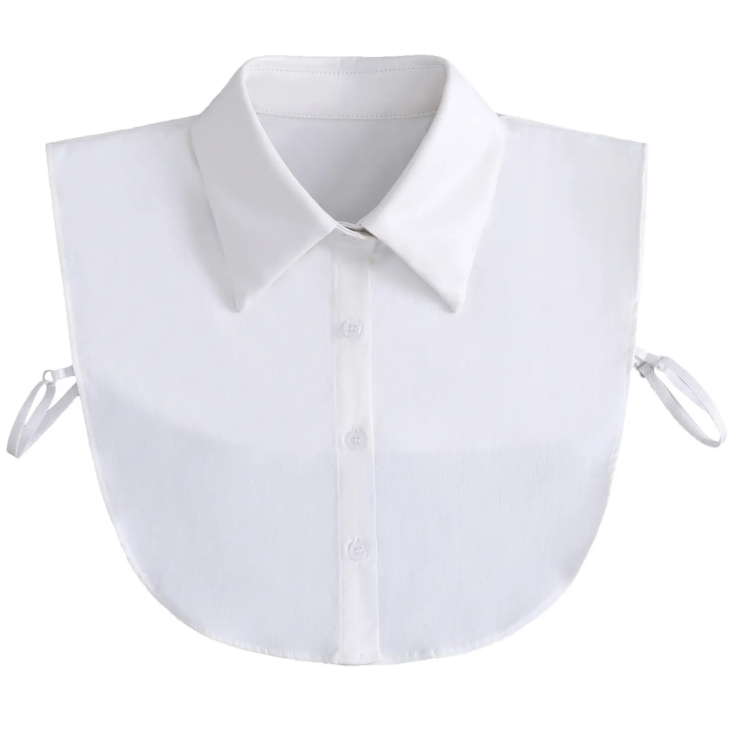 White Leather Fake Collar Shirt for Men - Image 8