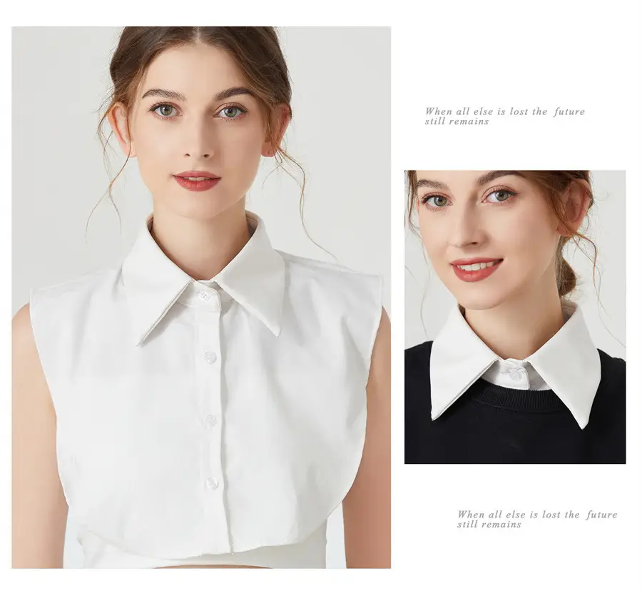 White Leather Fake Collar Shirt for Men — feature 10