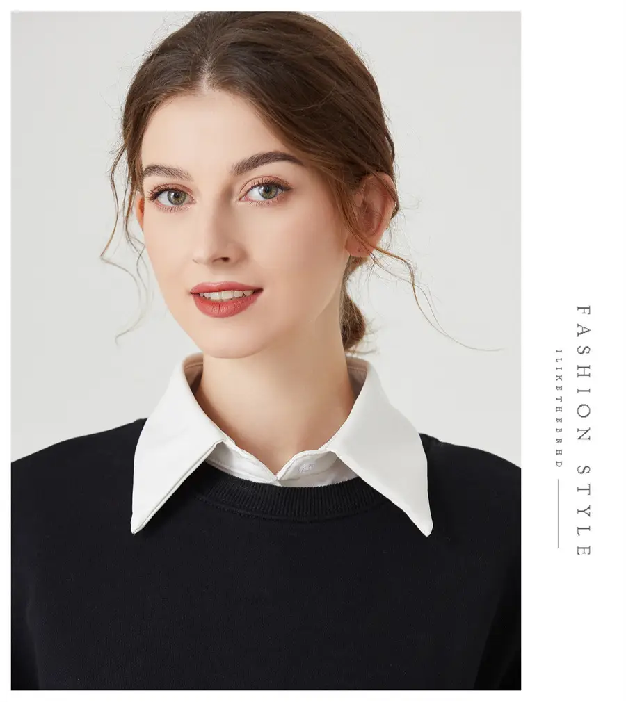 White Leather Fake Collar Shirt for Men — feature 11