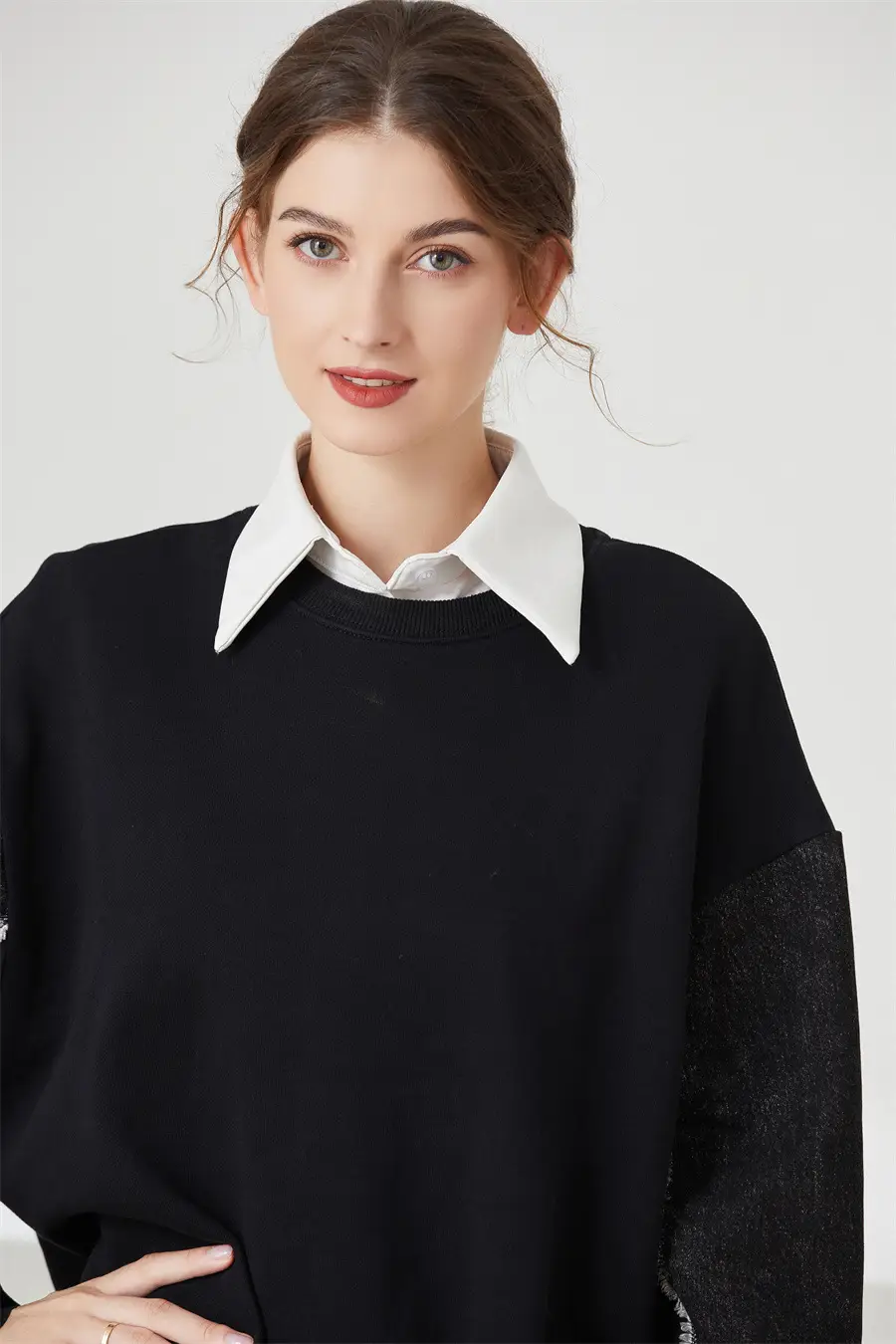 White Leather Fake Collar Shirt for Men — feature 12
