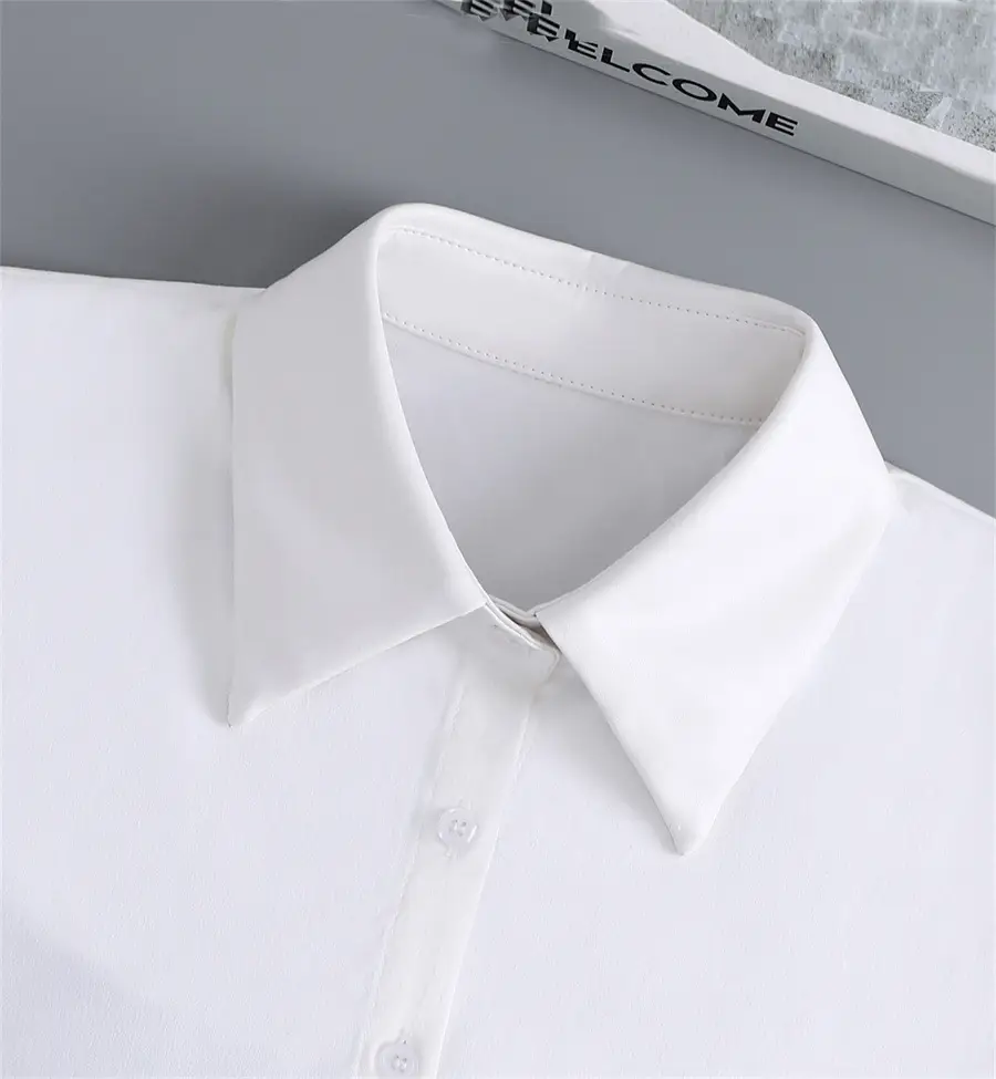 White Leather Fake Collar Shirt for Men — feature 15