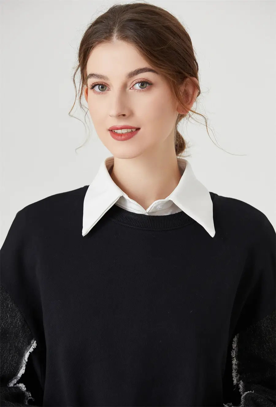 White Leather Fake Collar Shirt for Men — feature 8