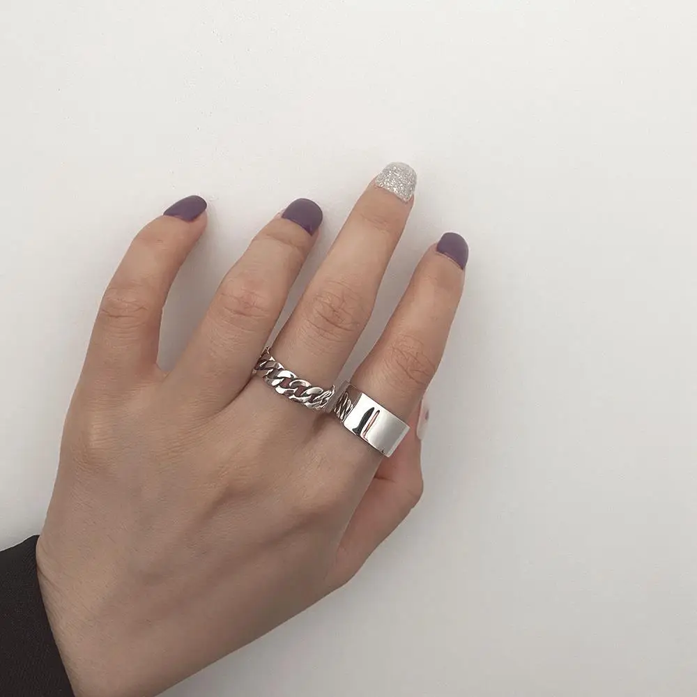 Women's Korean Style Chain Open Ring with Smooth Finish — feature 18