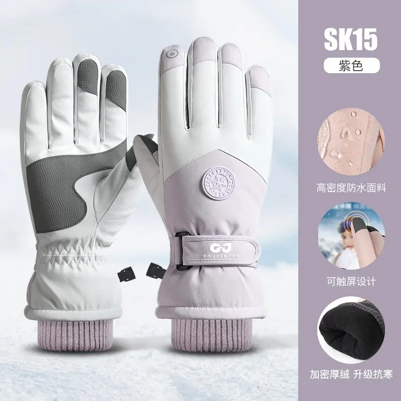 Winter Ski Gloves Waterproof Touch Screen Fleece Lined - Image 3