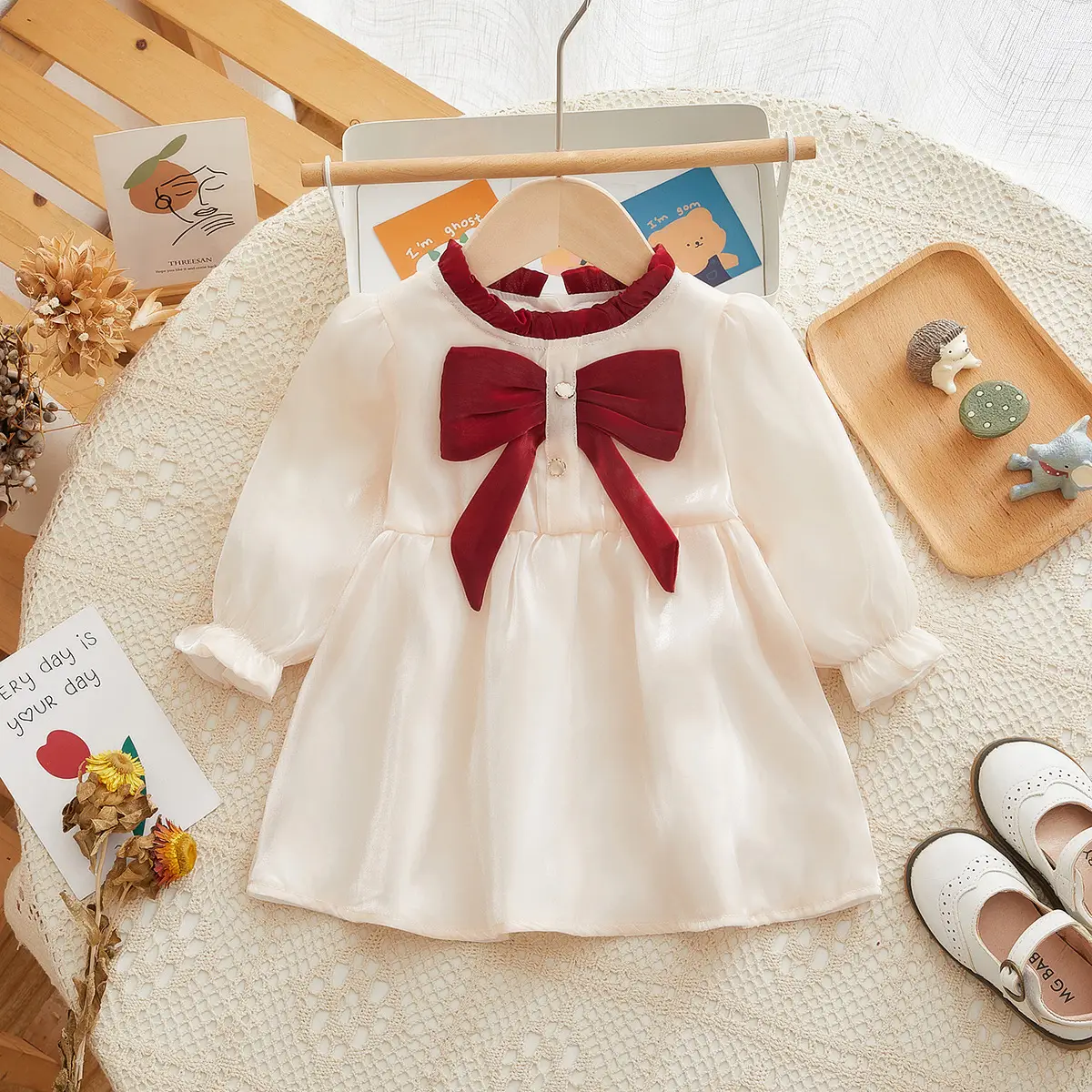 Red Bow Baby Girl Dress for 1 Year Old - Image 5
