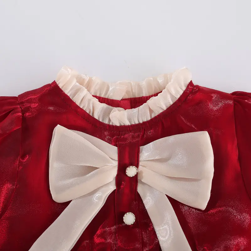 Red Bow Baby Girl Dress for 1 Year Old - Image 6