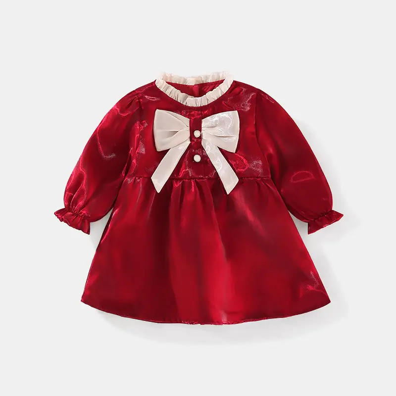 Red Bow Baby Girl Dress for 1 Year Old - Image 2