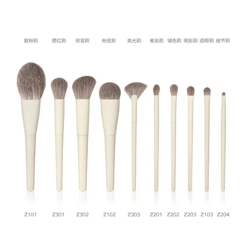 Cangzhou 10-Pc Zero Makeup Brush Set with Soft Blush - Image 8