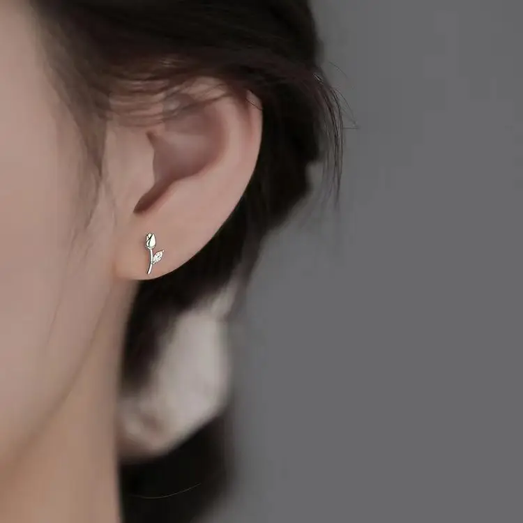 S925 Sterling Silver Flower Earrings for Women