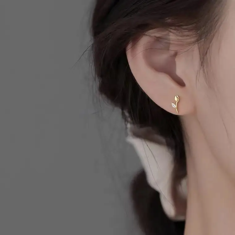 S925 Sterling Silver Flower Earrings for Women