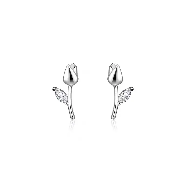 S925 Sterling Silver Flower Earrings for Women