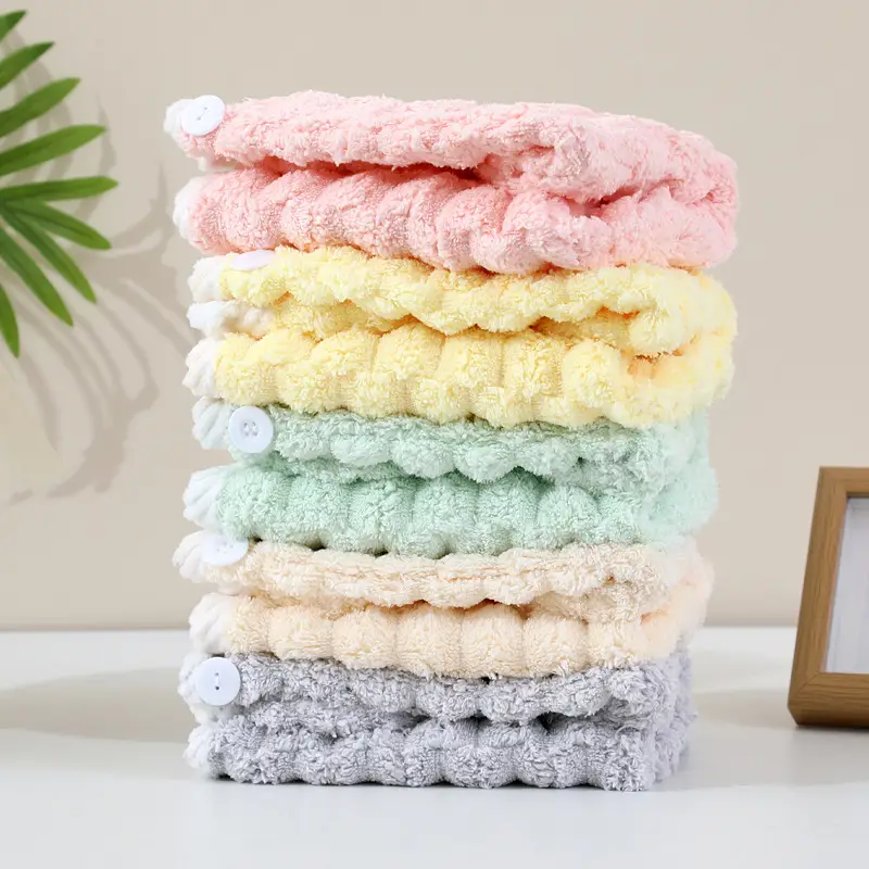 Women's Hair Drying Cap Thick Super Absorbent Coral Fleece Towel - Image 31