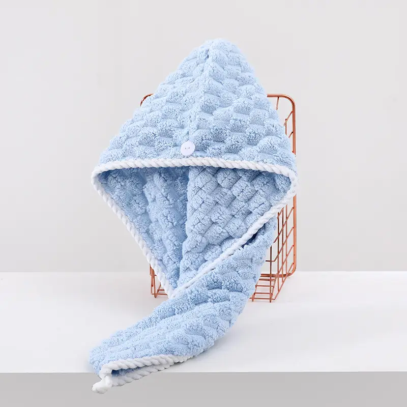 Women's Hair Drying Cap Thick Super Absorbent Coral Fleece Towel - Image 22