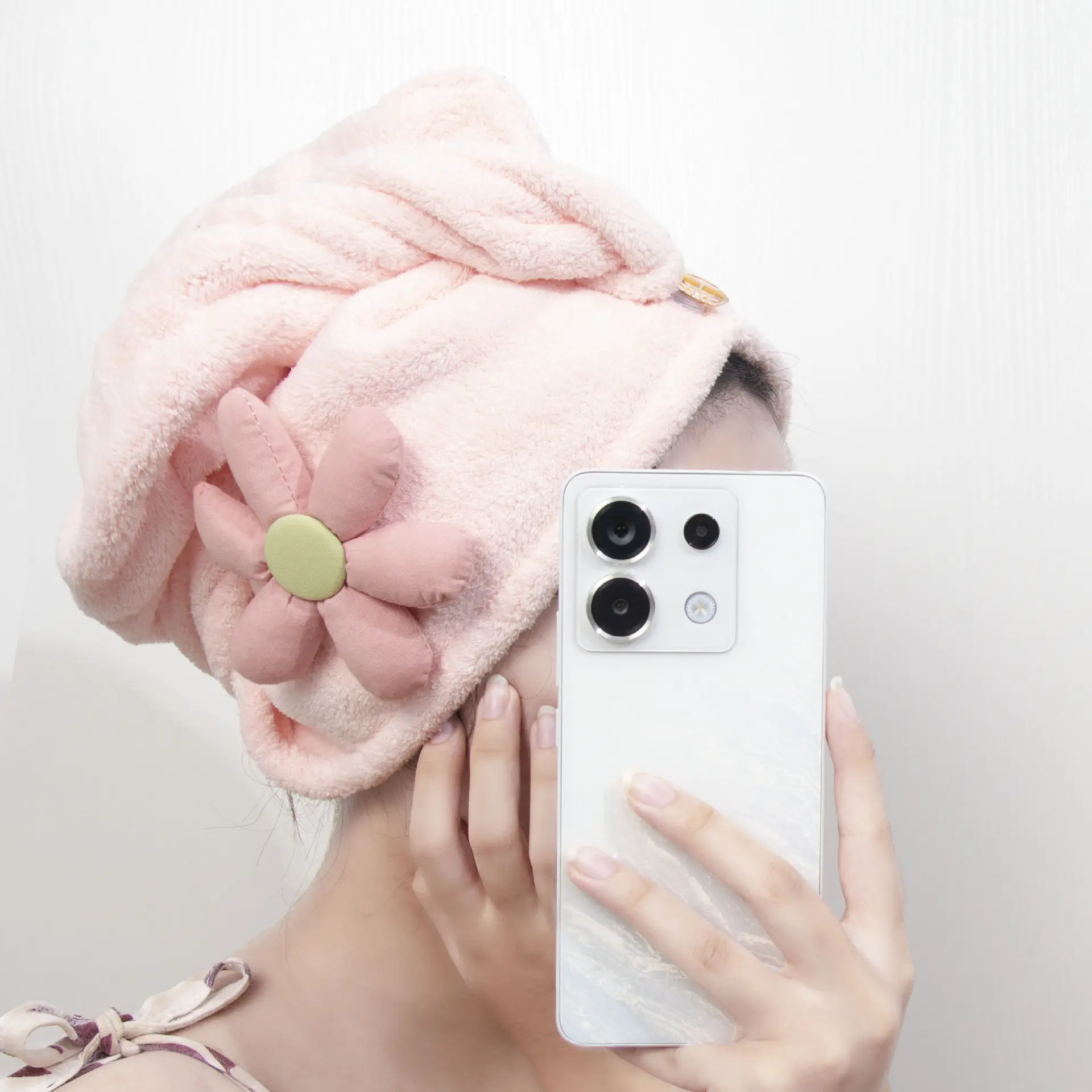 Women's Hair Drying Cap Thick Super Absorbent Coral Fleece Towel - Image 23