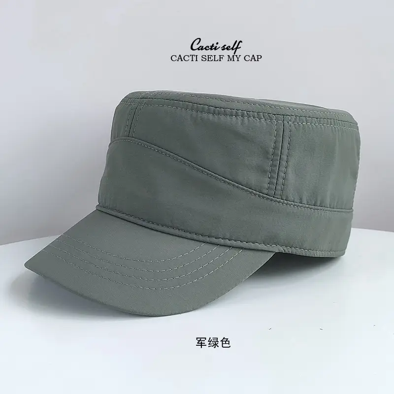 Green Self-Cast Flat Cap for Boys Men - Image 4