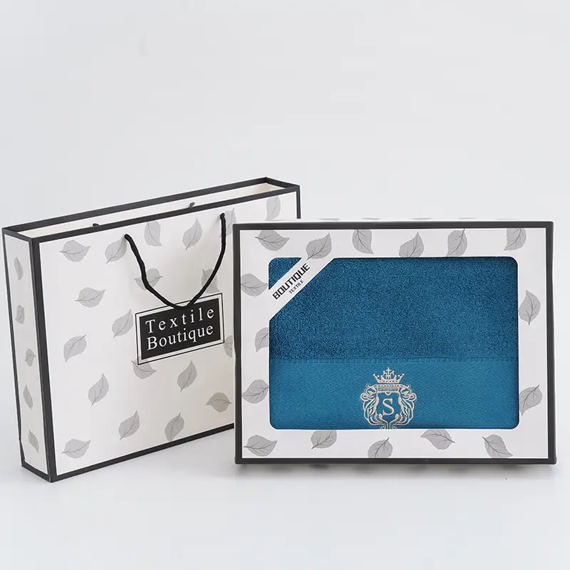 Cotton Bath Towel Set with Gift Box and Logo - Image 6