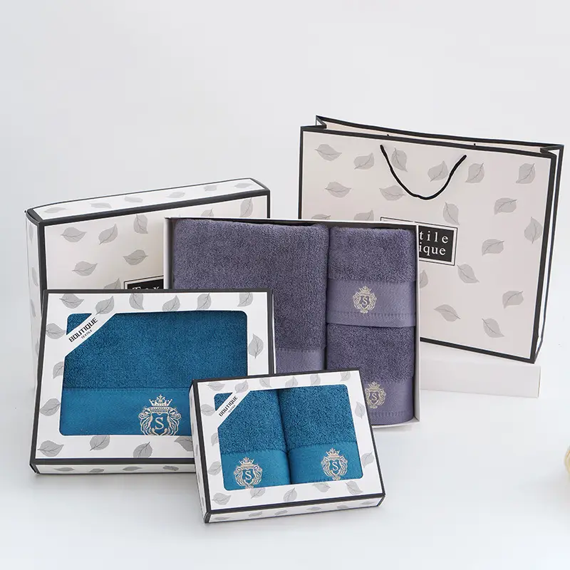 Cotton Bath Towel Set with Gift Box and Logo - Image 7