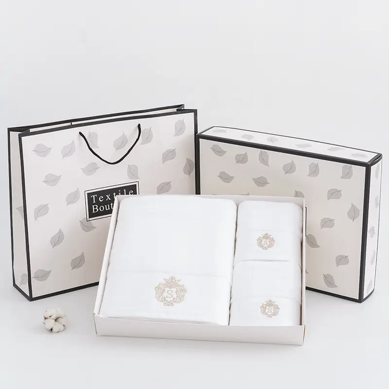 Cotton Bath Towel Set with Gift Box and Logo - Image 3