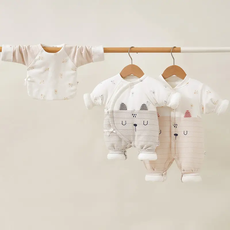 Newborn Cotton Lace-Up Baby Clothes White