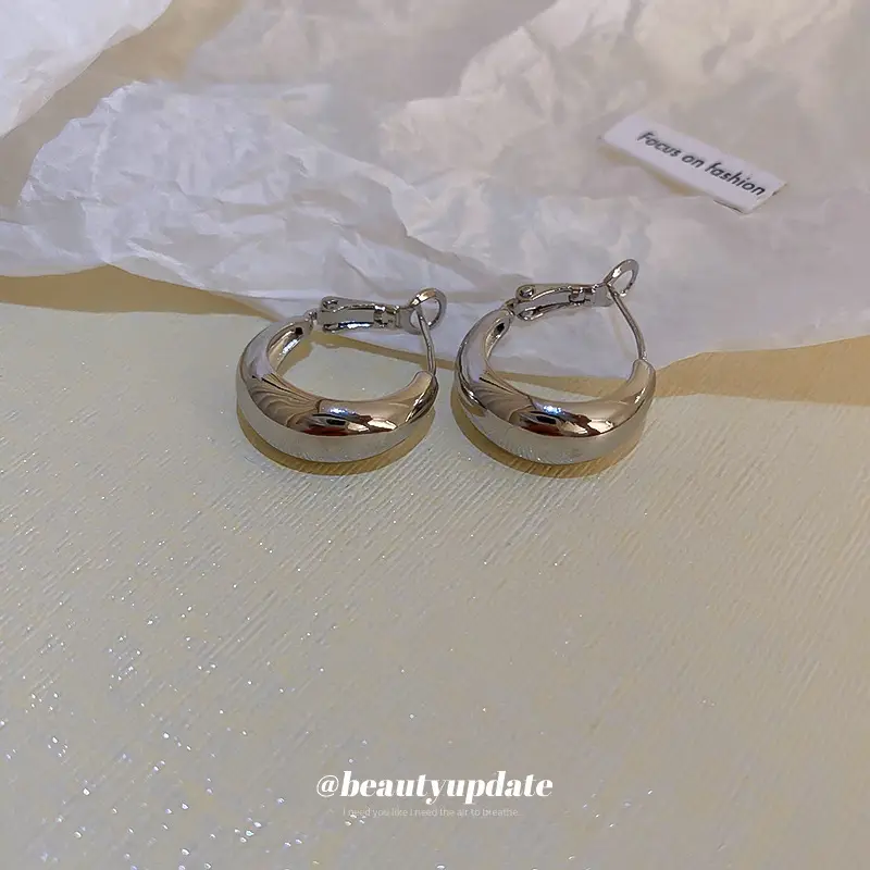 Real Gold Plated Geometric Circle Earrings for Women - Image 7