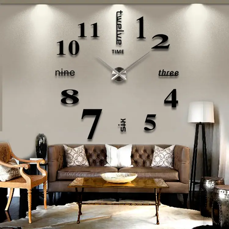Nordic Large Acrylic Wall Clock for Living Room English Design - Image 5