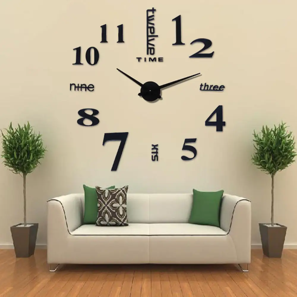 Nordic Large Acrylic Wall Clock for Living Room English Design - Image 6