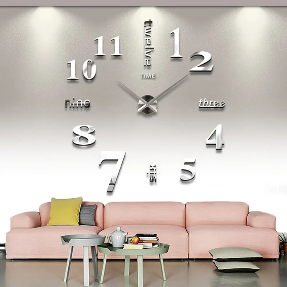 Nordic Large Acrylic Wall Clock for Living Room English Design - Image 7
