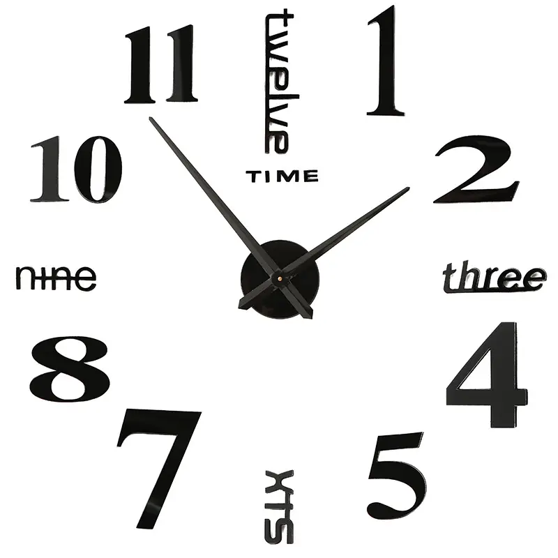 Nordic Large Acrylic Wall Clock for Living Room English Design - Image 2