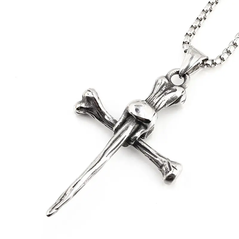 Retro Skull Bone Cross Pendant for Men - Image 5