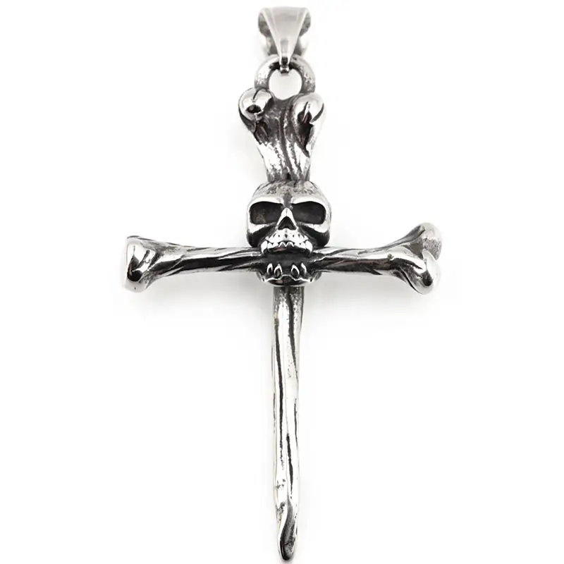 Retro Skull Bone Cross Pendant for Men - Image 7