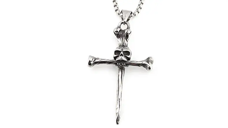 Retro Skull Bone Cross Pendant for Men — feature 10