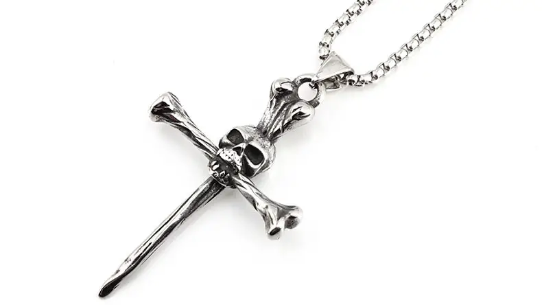 Retro Skull Bone Cross Pendant for Men — feature 4
