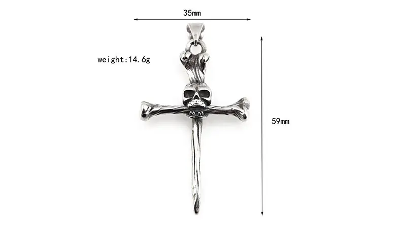 Retro Skull Bone Cross Pendant for Men — feature 6