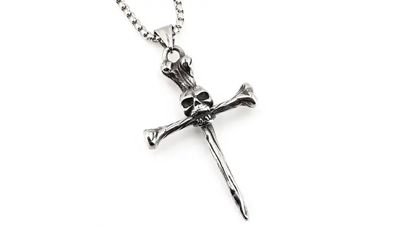 Retro Skull Bone Cross Pendant for Men — feature 9