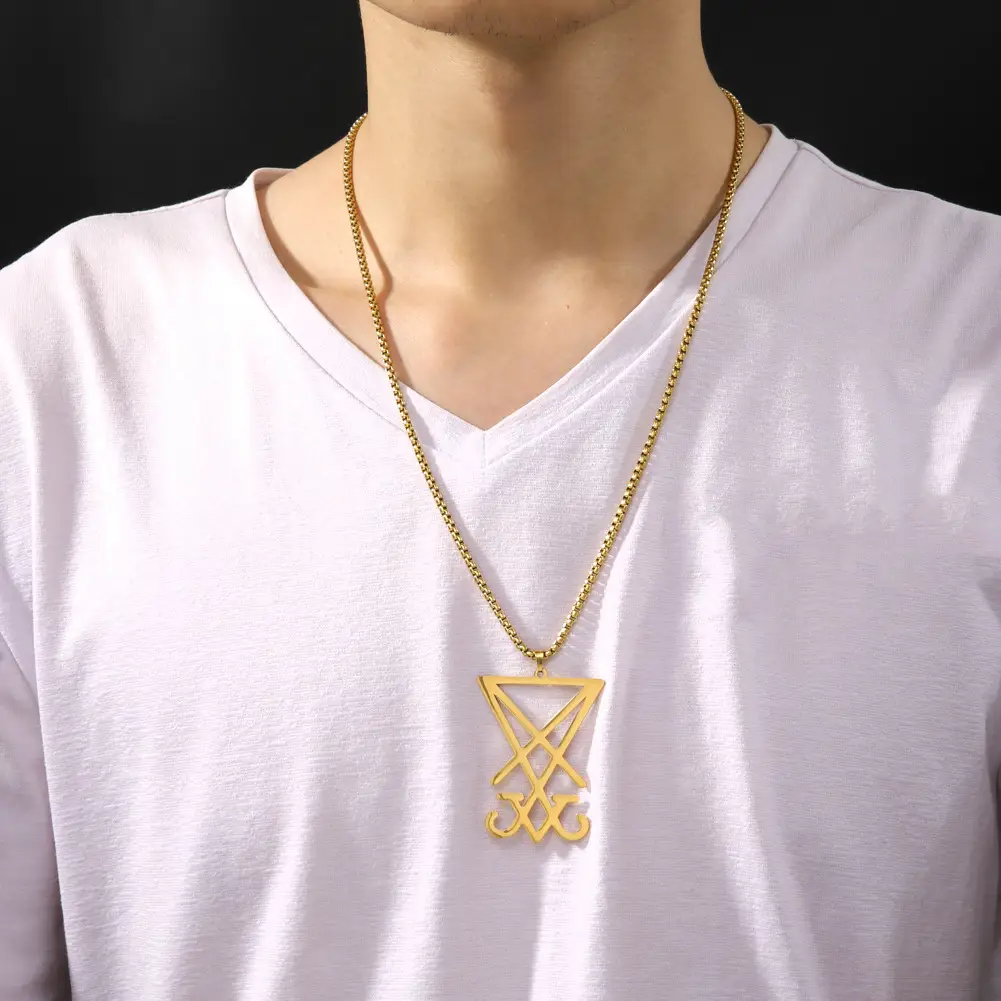 Stainless Steel Hollow Cross Pendant Necklace for Men - Image 5