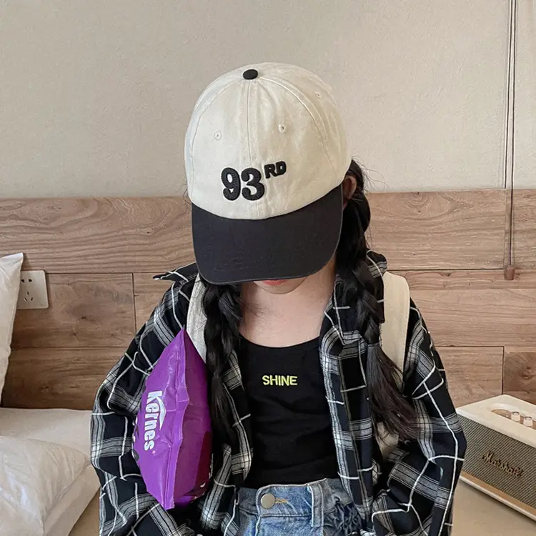 Kids Korean Style Sun Hat Beige Blue Spring Autumn - Image 3