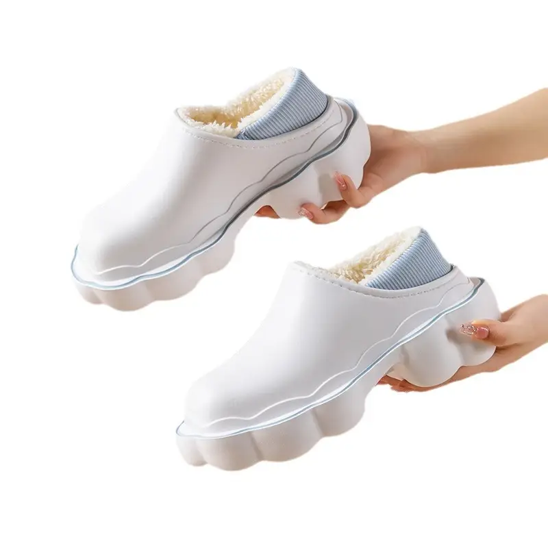 Women's Pink Fleece Lined Winter Slippers - Image 8