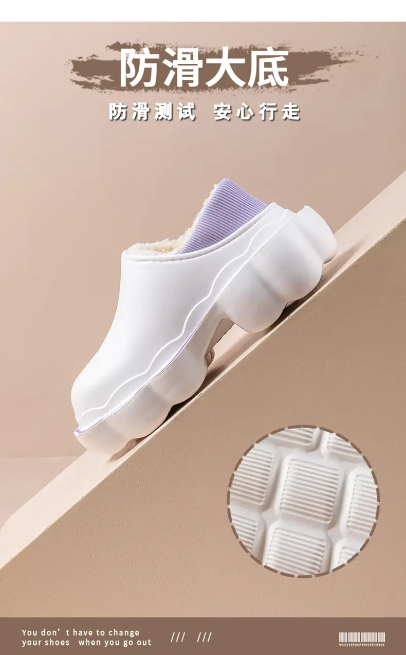 Women's Pink Fleece Lined Winter Slippers — feature 18