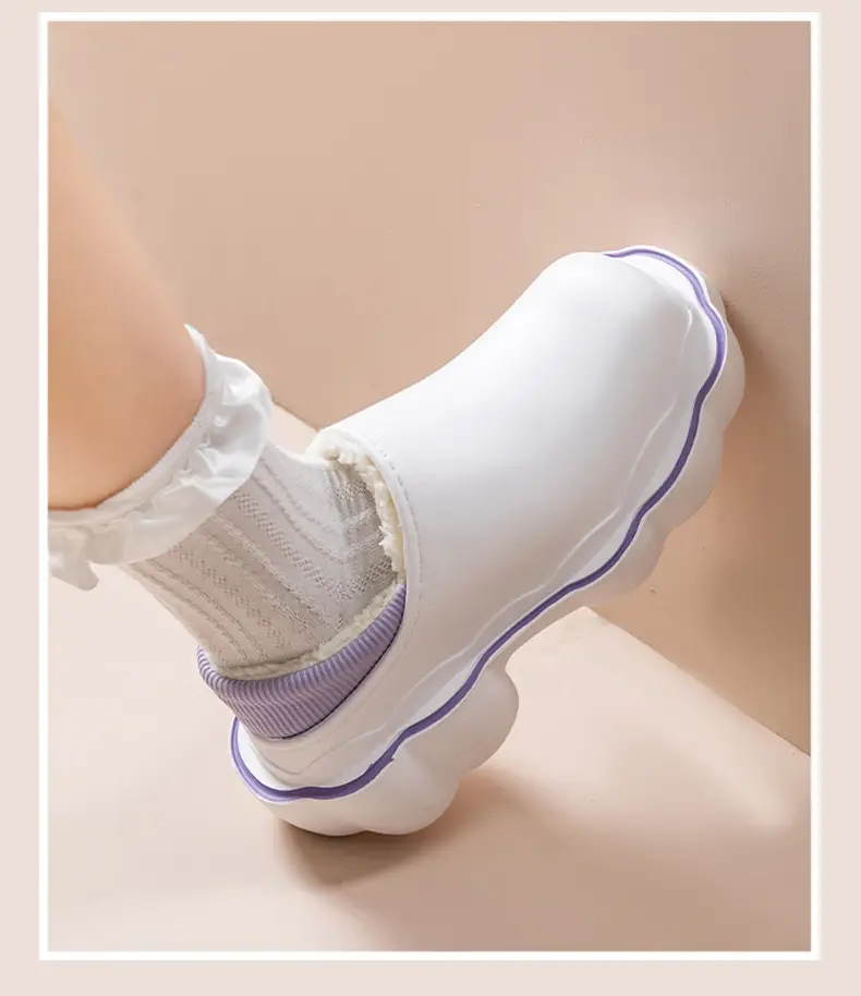 Women's Pink Fleece Lined Winter Slippers — feature 26