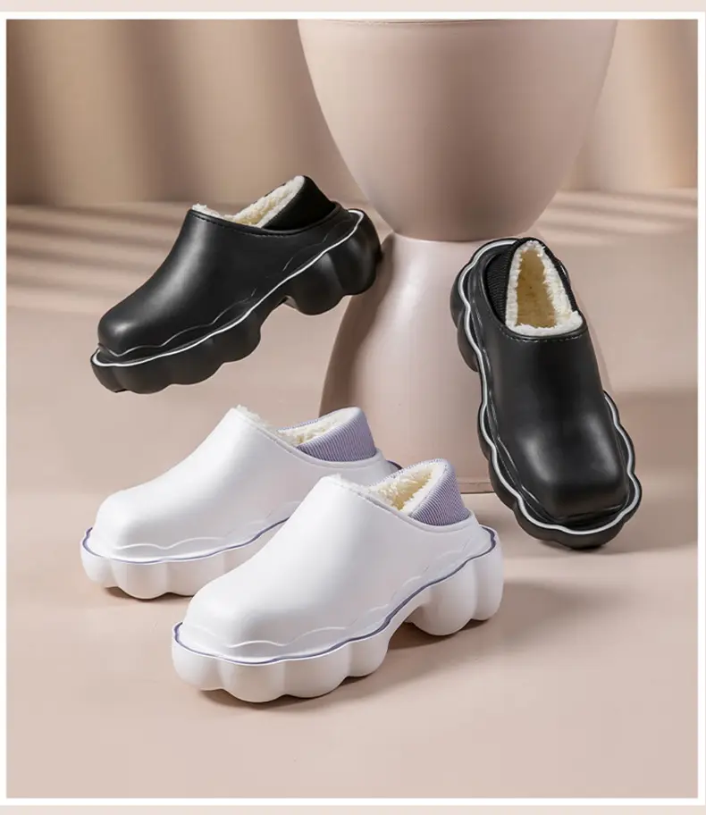 Women's Pink Fleece Lined Winter Slippers — feature 30