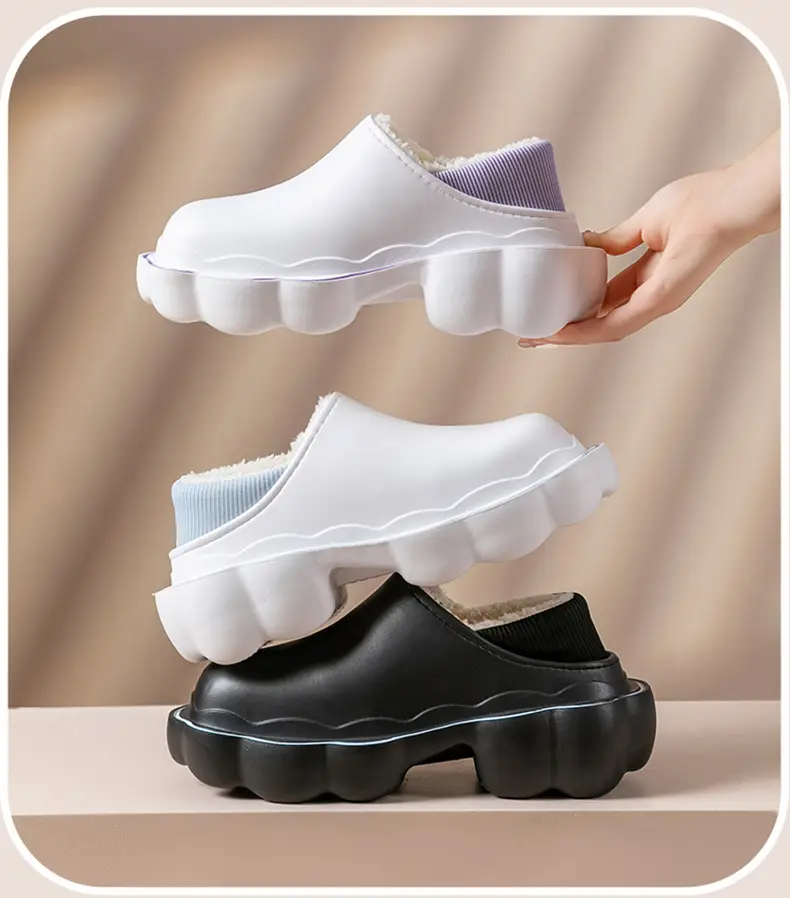 Women's Pink Fleece Lined Winter Slippers — feature 31