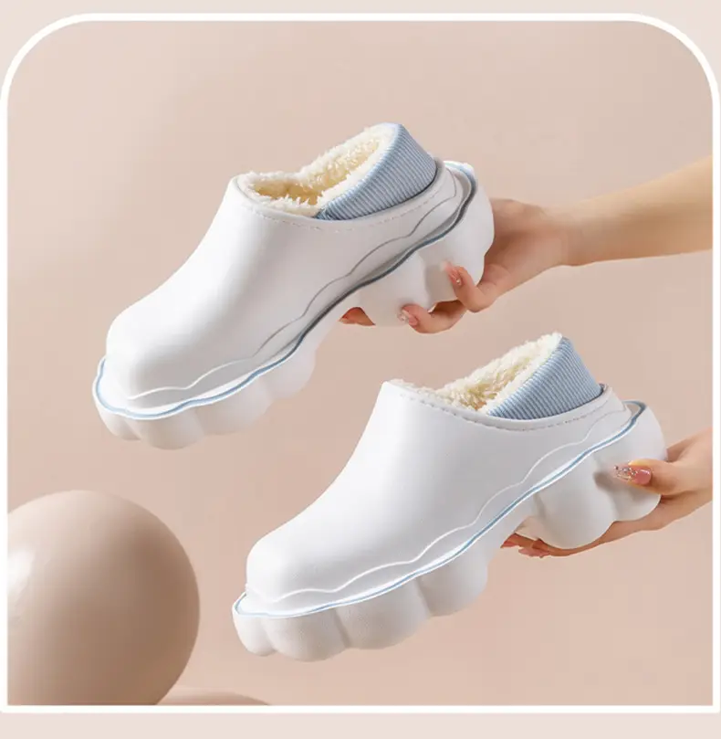 Women's Pink Fleece Lined Winter Slippers — feature 33
