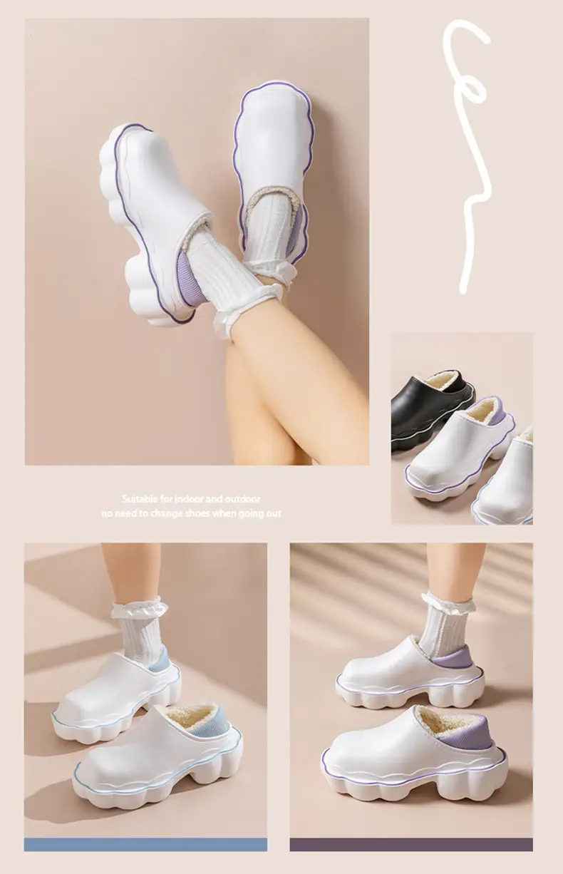Women's Pink Fleece Lined Winter Slippers — feature 35
