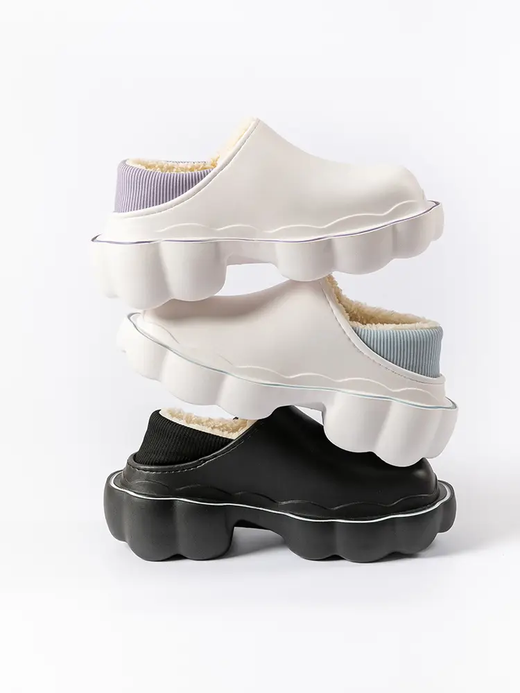 Women's Pink Fleece Lined Winter Slippers - Image 2