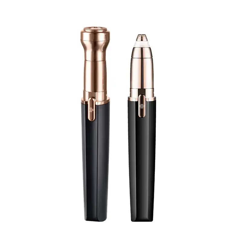 Double-Headed Electric Eyebrow & Nose Hair Trimmer Rose Gold