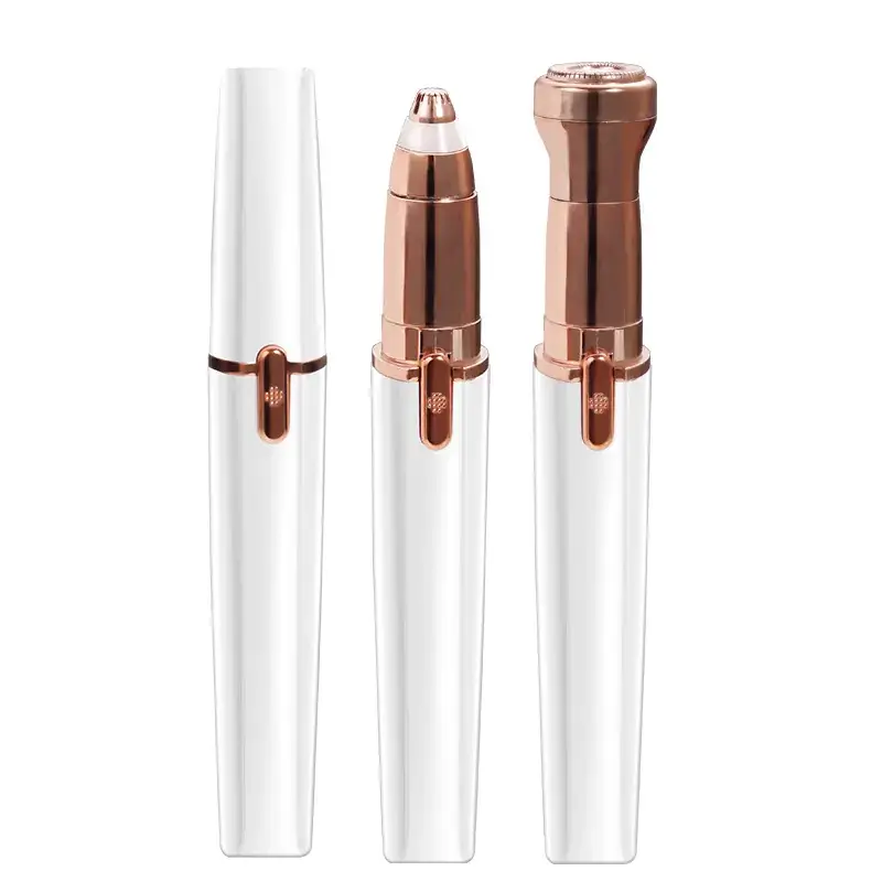 Double-Headed Electric Eyebrow & Nose Hair Trimmer Rose Gold
